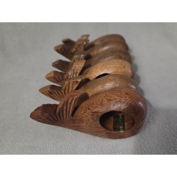 Lot 6 Wooden Whale Napkin Rings Philippines Nautical Dinner Party - Picture 5 of 8